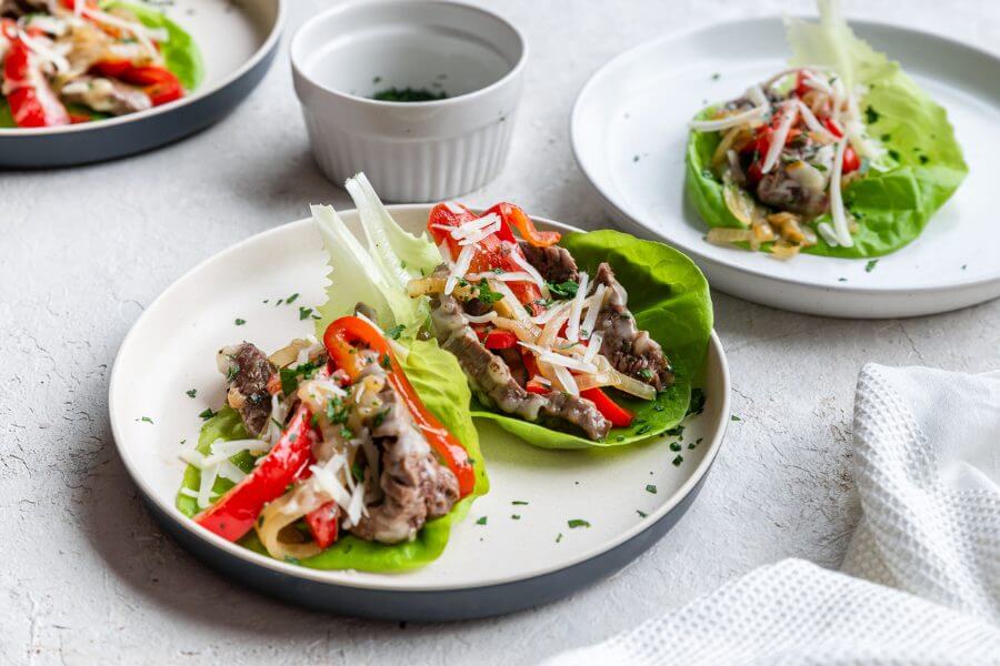 PHILLY CHEESESTEAK LETTUCE CUPS