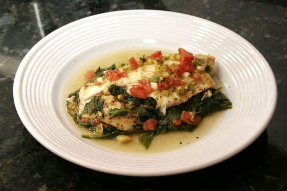 Spicy Tilapia with Spinach
